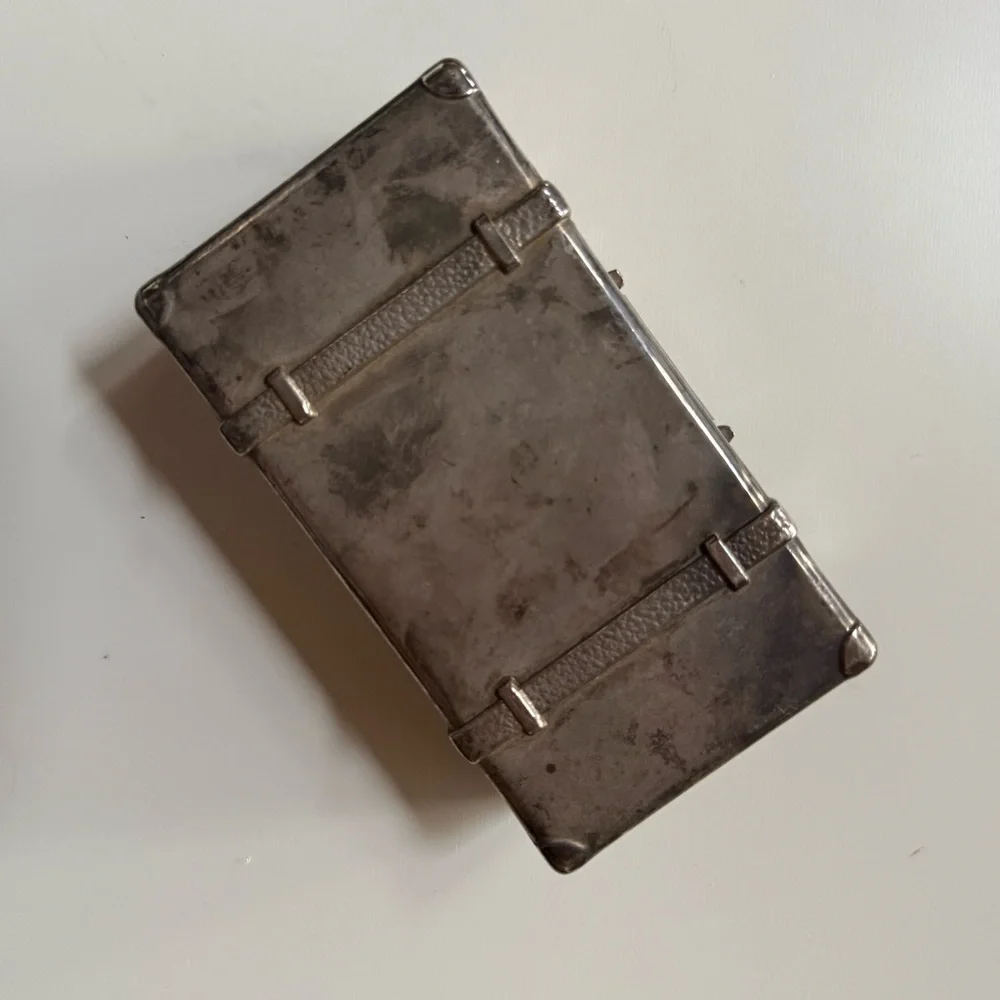 GODINGER 1991 silver plated Metal Suitcase Style Keepsake trinket box